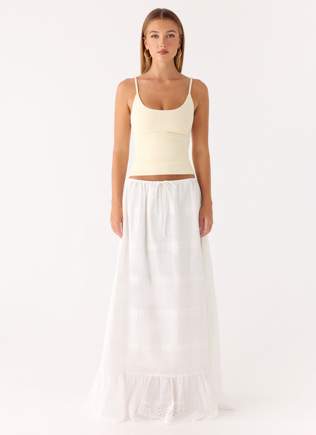 Low-Back Stretch Jersey Tank Top - Yellow