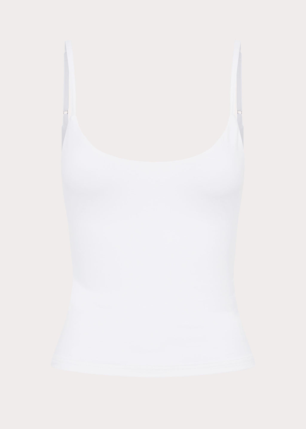 Low-Back Stretch Jersey Tank Top - White