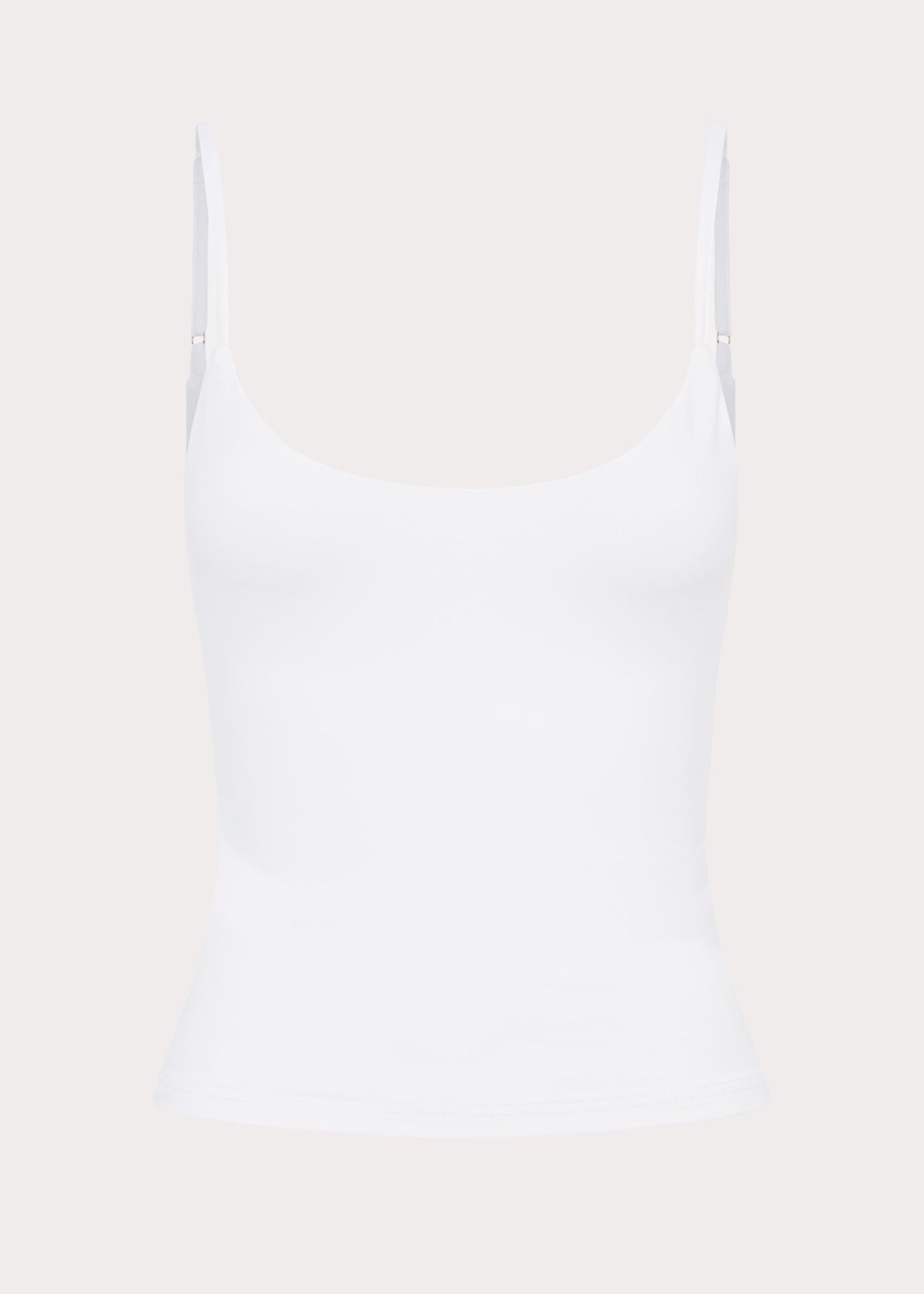 Low-Back Stretch Jersey Tank Top - White