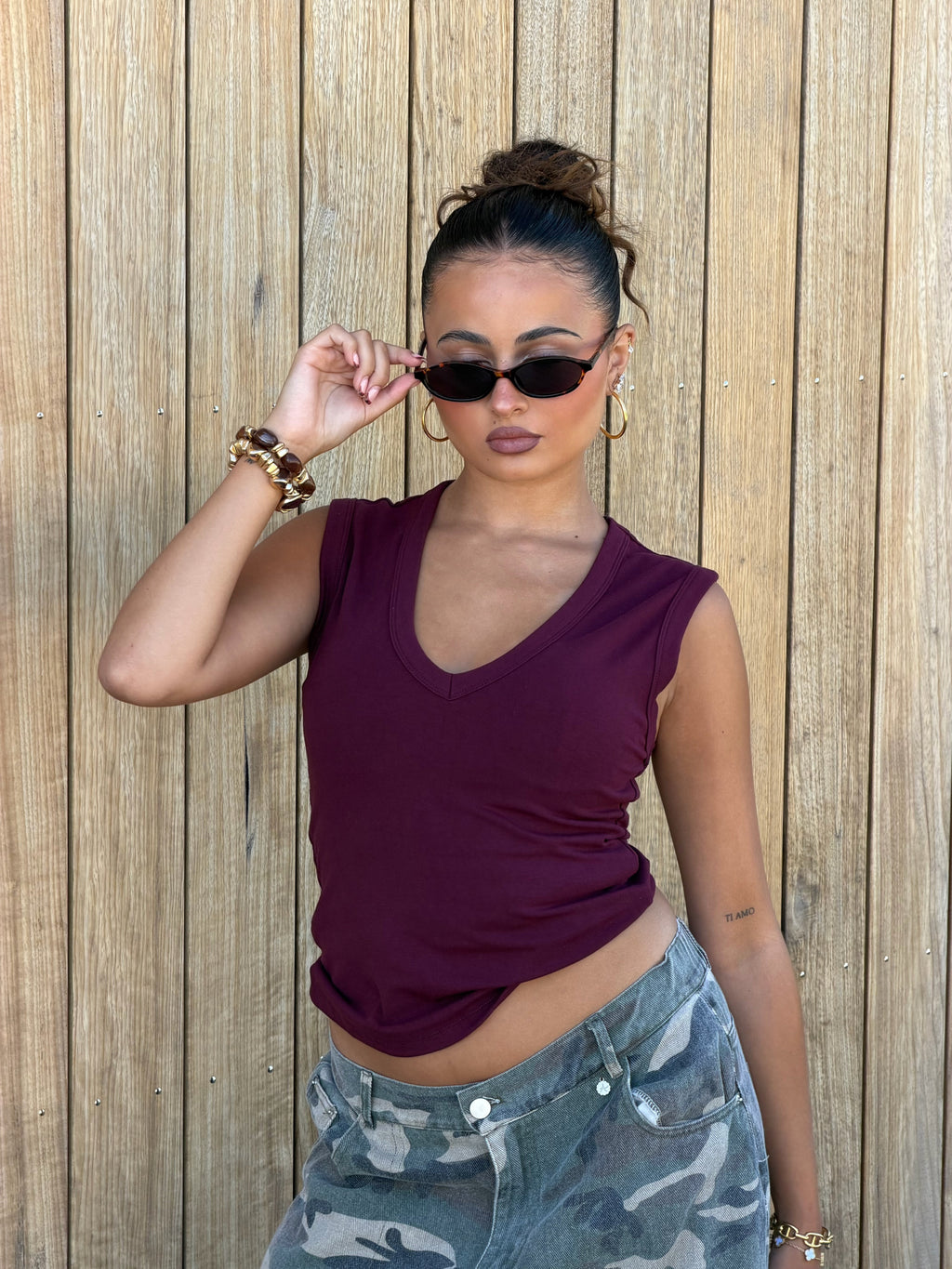 V-Neck Stretch Tank Top