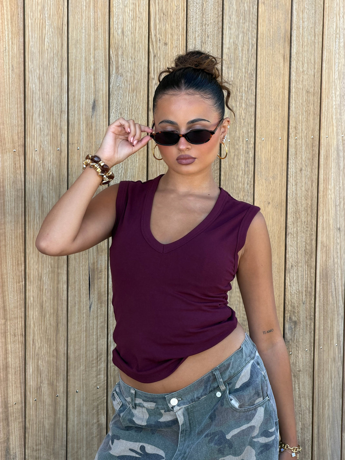 V-Neck Stretch Tank Top