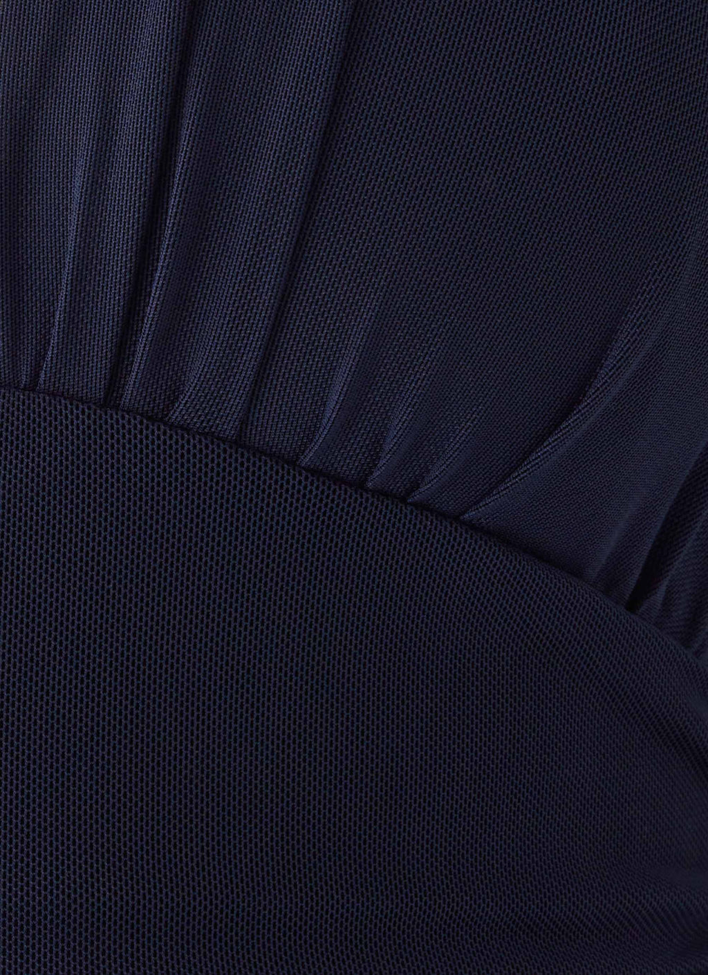 Ruched Plunge Halter Top - Dark Navy