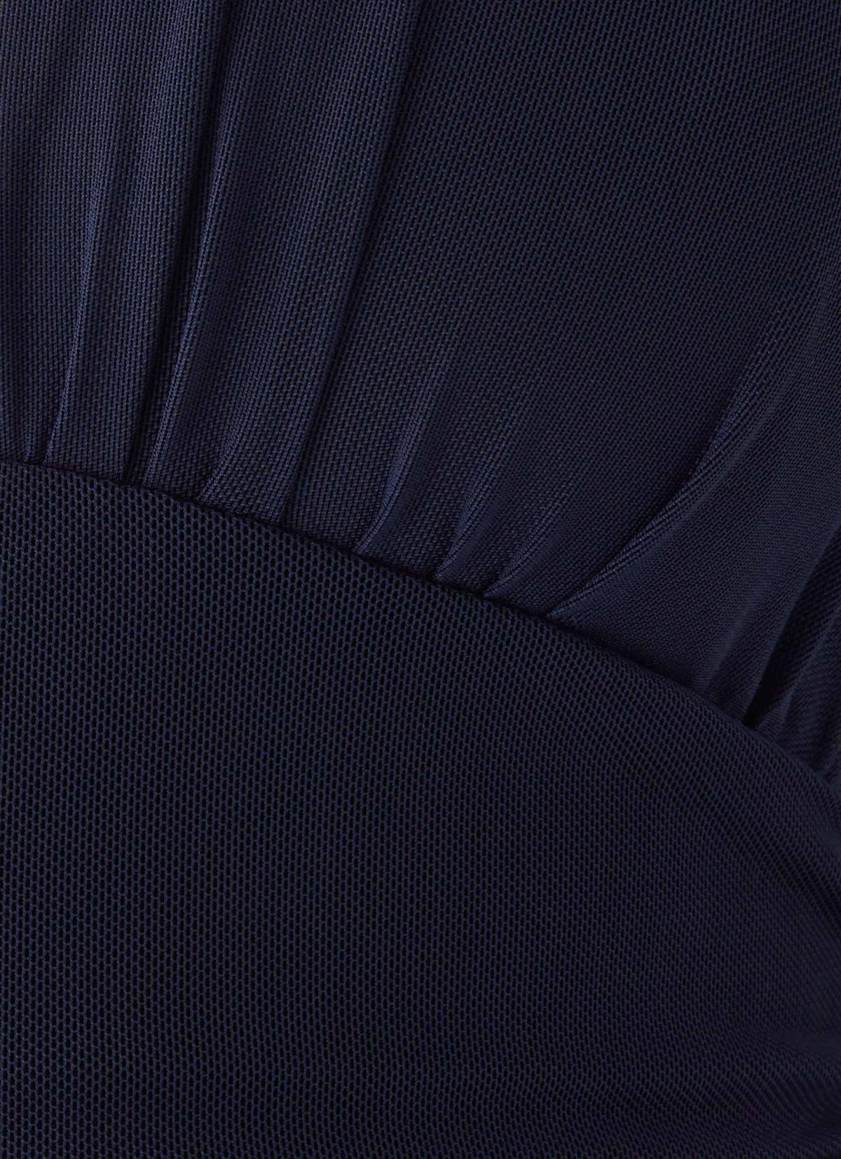 Ruched Plunge Halter Top - Dark Navy