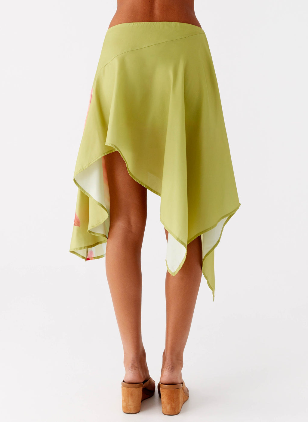 Low-Rise Asymmetrical Midi Skirt - Jungle Floral