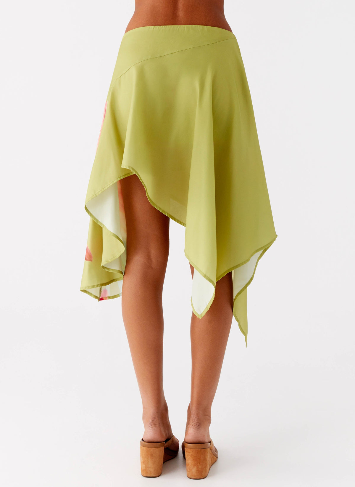 Low-Rise Asymmetrical Midi Skirt - Jungle Floral