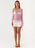 Shimmer Knit Asymmetric Top