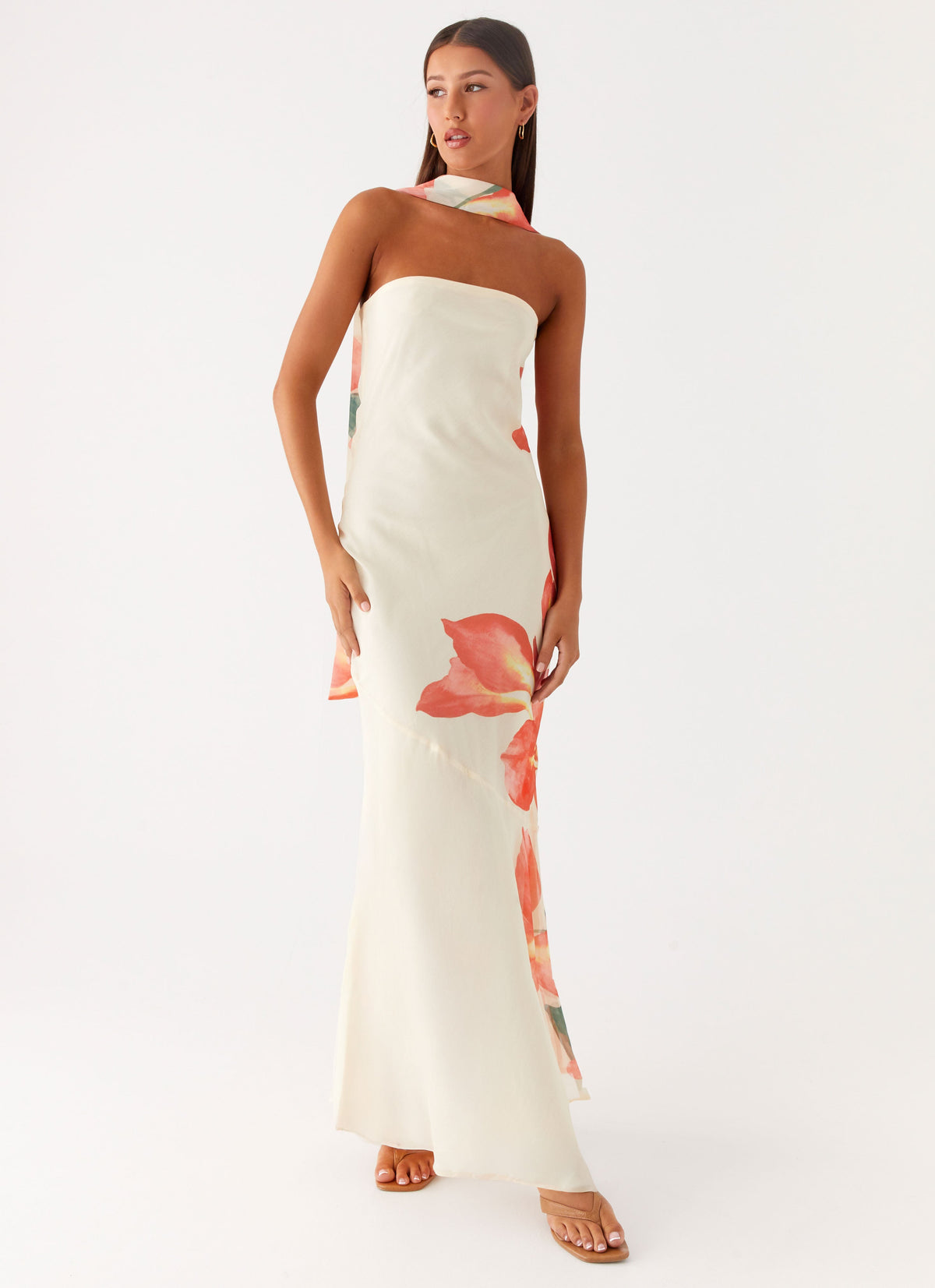 Strapless Brushed Chiffon Maxi Dress - Siena Floral