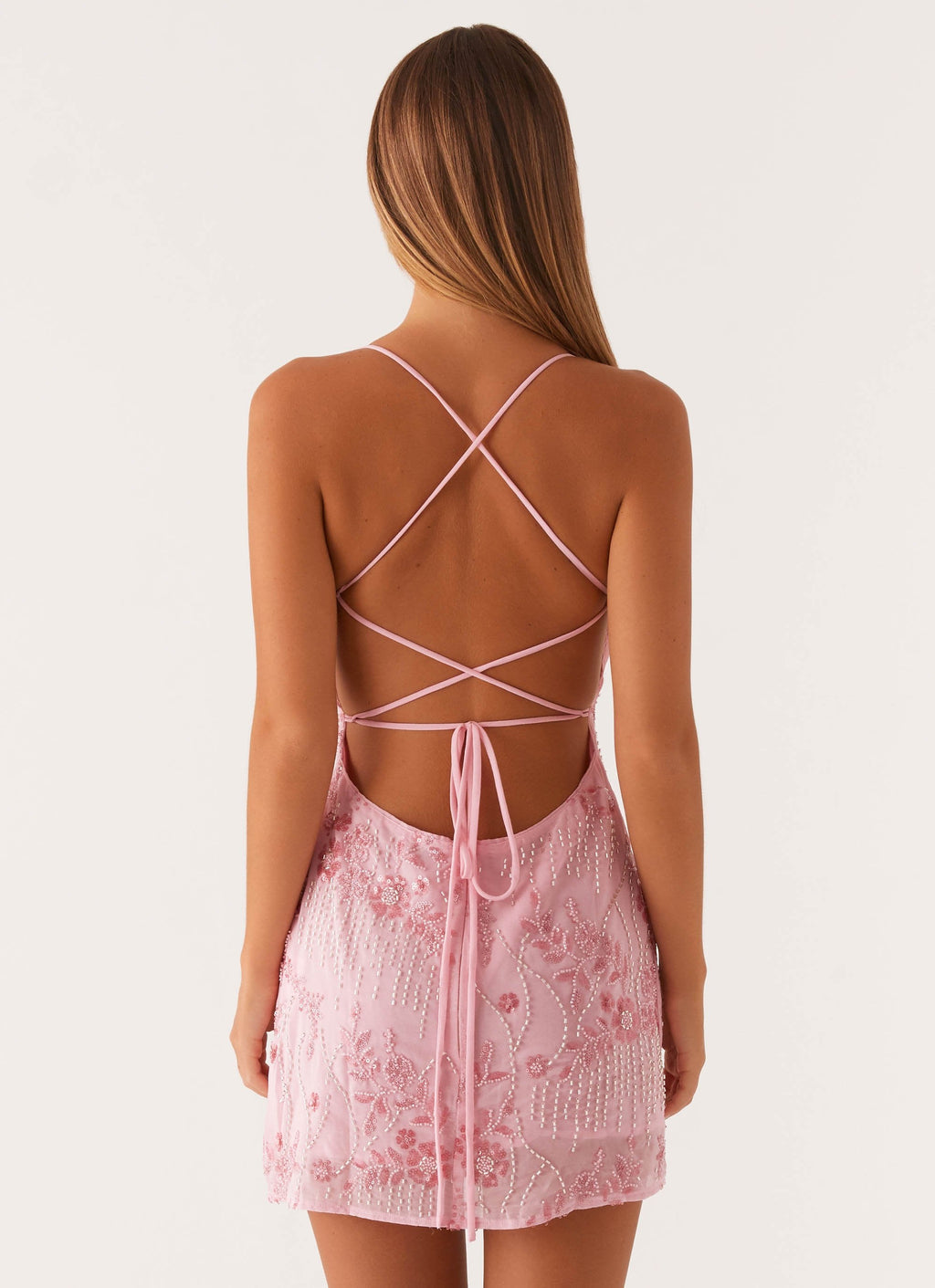 Sequin Cami Micro Mini Dress - Pink